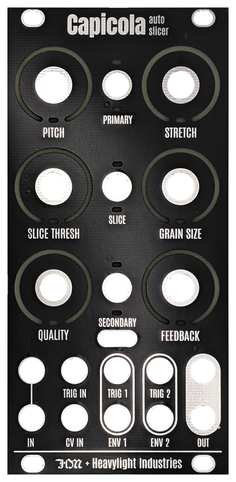 Capicola front panel with labeled controls, front view