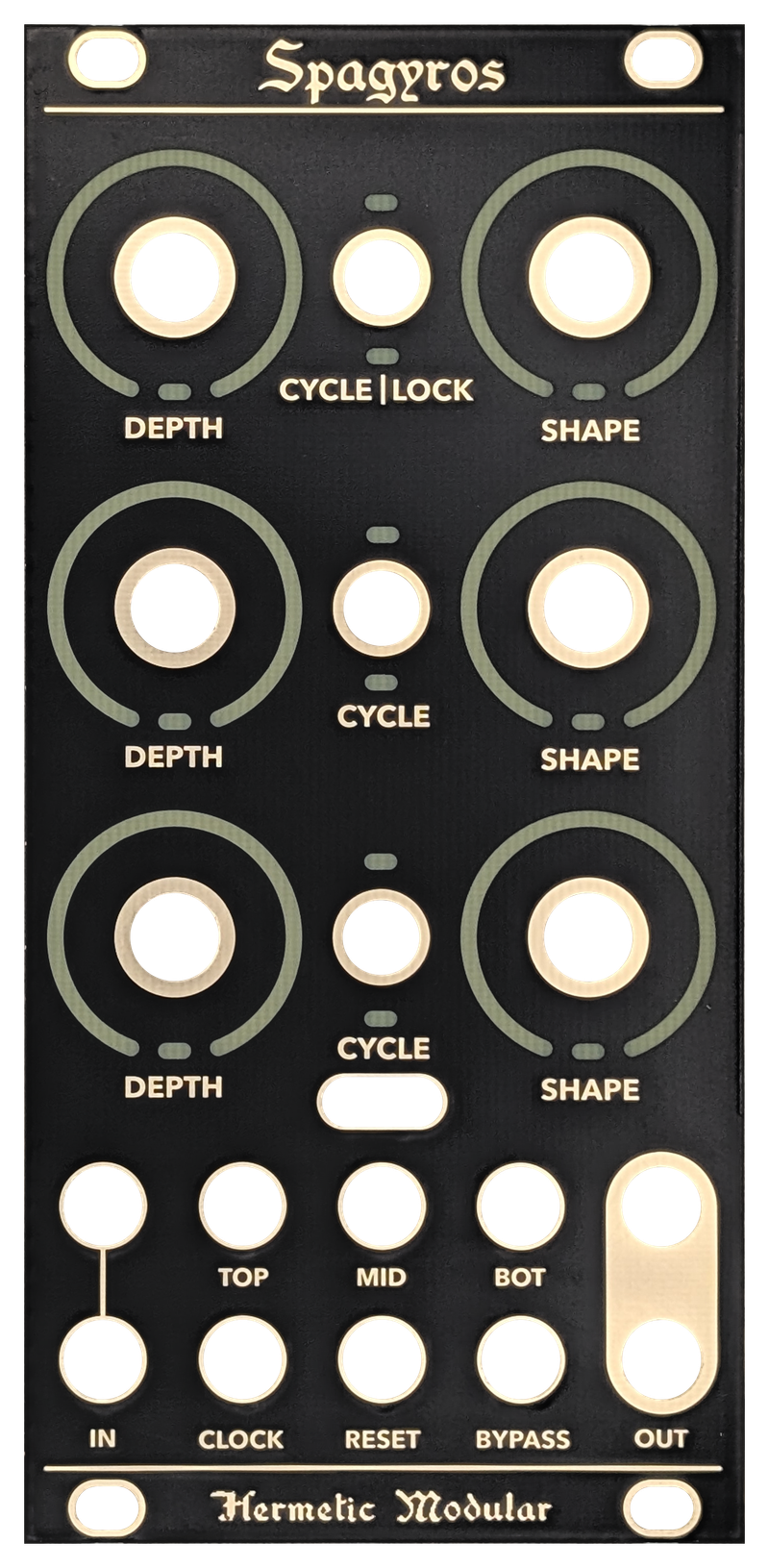 Spagyros panel, front view